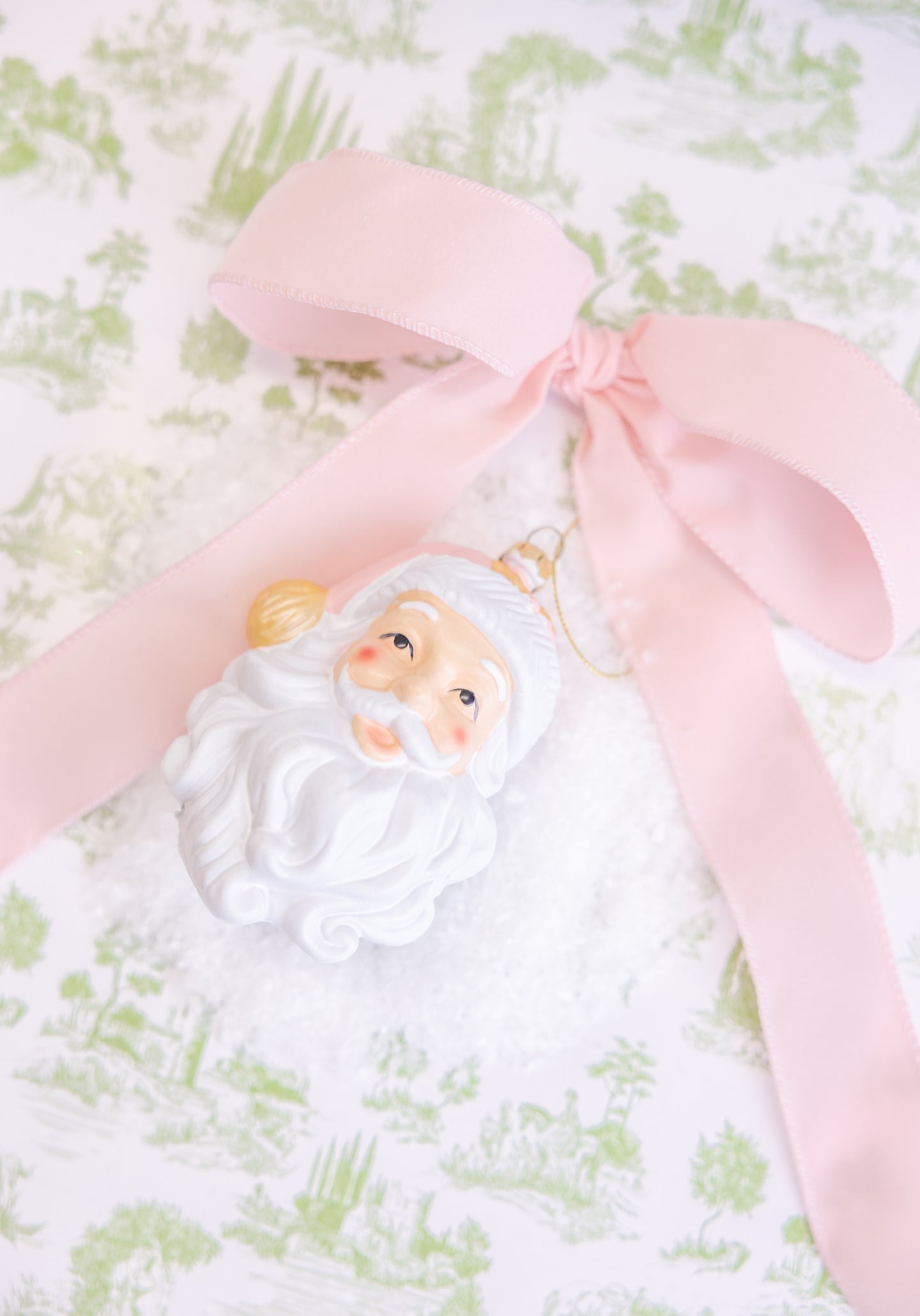 Pink Santa Ornament